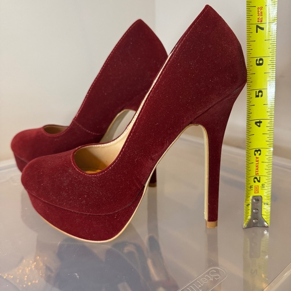Colin Stuart Ox Blood Platform Heels - Picture 1 of 5